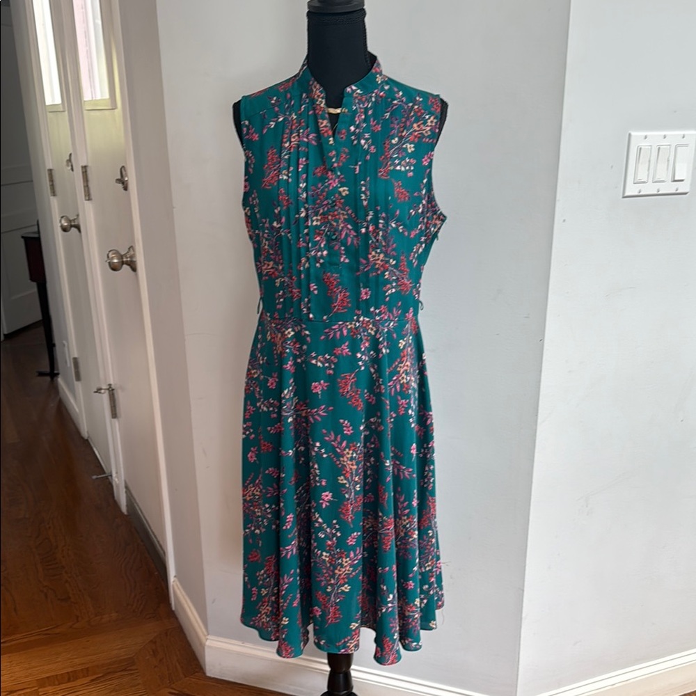 Nanette Lepore Green and Blue Sleeveless Sundress- no belt